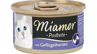 MIAMOR Pastete Poultry hearts 85g hrana pisica adulta, pate cu inimi de pui