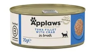 APPLAWS conserva pisici, cu ton si crab 70 g