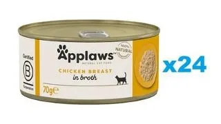 APPLAWS Cat Adult Chicken Breast in Broth 24x70 g hrana pisica, piept de pui in supa