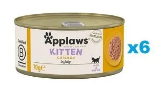 APPLAWS Kitten Chicken Breast 6x70 g hrana umeda pentru pisoi, pui in aspic
