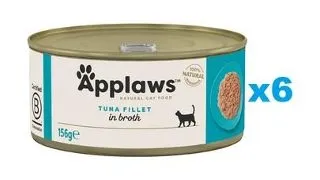 APPLAWS Cat Adult Tuna Fillet in Broth file ton 6x156 g hrana pisica, in supa
