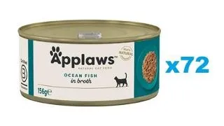 APPLAWS Cat Adult Ocean Fish in Broth 72x156 g hrana pisica in supa, peste oceanic