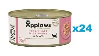 APPLAWS Cat Adult Tuna with Prawn in Broth hrana pisica adulta 24x70g ton si crevete in sos