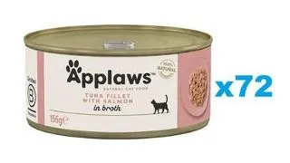 APPLAWS Cat Adult Tuna with Salmon in Broth Conserve pentru pisica, cu ton si somon in sos 72x156 g
