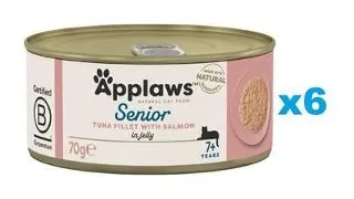 APPLAWS Cat Senior Tuna with Salmon in Jelly Conserve pisica senior, cu ton si somon in aspic 6x70g