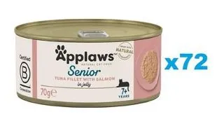 APPLAWS Cat Senior Tuna with Salmon in Jelly mancare umeda pisici senioare, cu ton si somon 72x70g