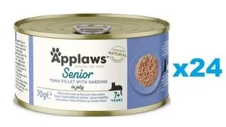 APPLAWS Cat Senior Tuna Fillet with Sardine in Jelly Hrana umeda pisica senior, cu tn si sardine in aspic 24x70 g