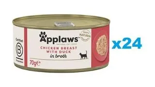 APPLAWS Cat Adult Chicken Breast with Duck in Broth Conserve pisici, cu pui si rata in sos 24x70g