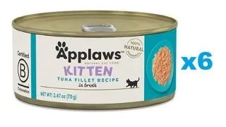 APPLAWS Cat Kitten Tuna in Broth Hrana umeda pisoi, cu ton in sos 6x70 g