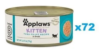 APPLAWS Cat Kitten Tuna in Broth Set conserve pentru pisoi, cu ton in sos 72x70 g