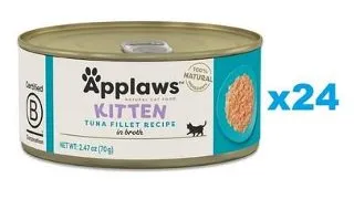 APPLAWS Cat Kitten Tuna in Broth Pachet conserve pisoi, cu ton in sos 24x70 g