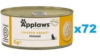 APPLAWS Cat Adult Mousse Chicken Conserve hrana pisica, mousse cu pui 72x70g