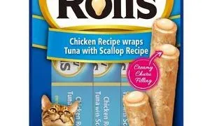 INABA Churu Rolls Chicken 4x10g rulou pentru pisici, cu pui, ton si scoici