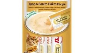 INABA Churu Tuna with bonito flakes 4x14g gustare pisici, ton si fulgi de bonito