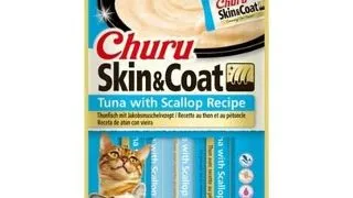 INABA Churu Skin&amp;Coat 4x14g crema ton si scoici pentru pisici