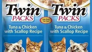 INABA Twin ton, pui si scoici in supa pentru pisici 2x40 g