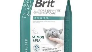 BRIT Grain Free Veterinary Care Cat Sterilised Salmon Pea 2 kg hrana pentru pisici sterilizate adulte