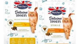 BUTCHER'S Functional Cat Indoor cu pasare 800 g + Sensitive cu pui 800 g