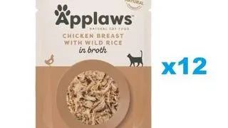 APPLAWS Cat Adult Pouch Chicken Breast with Wild Rice in Broth 12x70 g pui si orez salbatic plic in supa