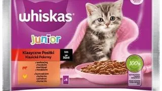 WHISKAS Junior vita si pui in sos, hrana pisoi 4x85g