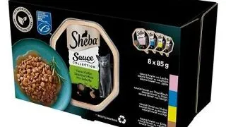 SHEBA Sauce Collection Selection of Flavours tavi hrana pisica 8x85 g in sos cu somon, ton, pui, rata