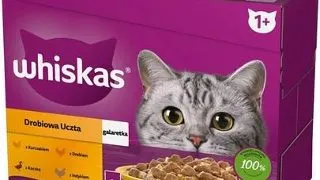 WHISKAS Hrana umeda pisici, cu pui, rata, pasare, curcan in aspic 12x85g