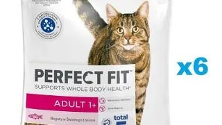 PERFECT FIT Adult 1+ 6x750 g Mancare uscata cu somon pentru pisica