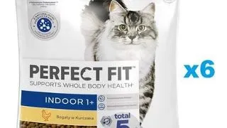 PERFECT FIT Indoor 1+ 6x750 g Pachet hrana uscata pisici interior, cu pui