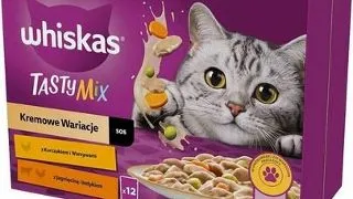 WHISKAS Adult plicuri in sos 12x85g Creamy Variations pentru pisici adulte cu: pui si legume, miel si curcan