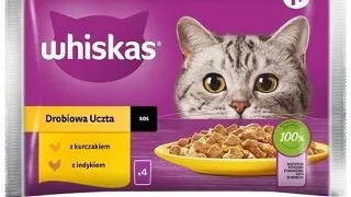 WHISKAS Adult 4x85 g hrana umeda pentru pisici adulte in sos cu: pui, curcan