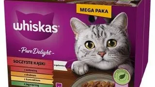 WHISKAS Adult Pure Delight 24x85 g Juicy Jellied Bites cu carne de vita, pui, miel, pasare pentru pisici adulte