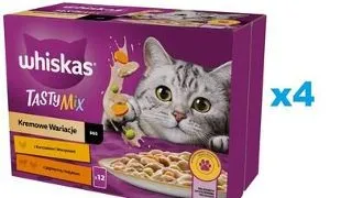 WHISKAS Adult plicuri in sos 48x85g Creamy Variations pentru pisici adulte cu: pui si legume, miel si curcan