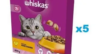 WHISKAS Senior 5x800g hrana pisici senior, cu pui delicios