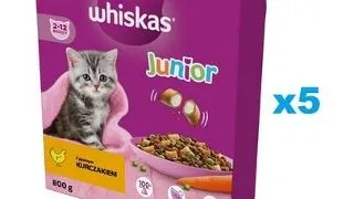 WHISKAS Junior 5x800 g hrana pentru pui de pisica, cu pui
