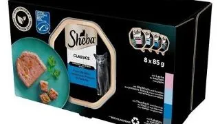 SHEBA Classics hrana cu peste pentru pisica 8x85 g pate cu somon, peste alb si morcovi, ton si legume, cod