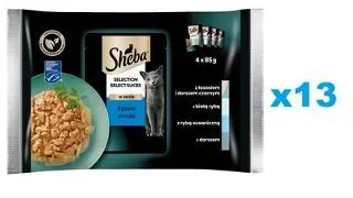 SHEBA Selection Select Slices 52x85g plicuri in sos pentru pisici adulte