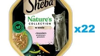 SHEBA Nature’s Collection somon si mazare in sos 22x85 g hrana umeda completa pentru pisici adulte