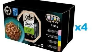 SHEBA Sauce Collection 32x85 g tavi hrana pisica in sos cu somon, ton, pui, rata
