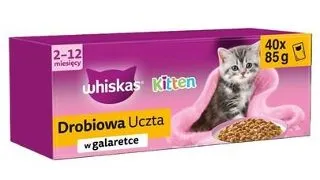 WHISKAS Junior Deliciu de Pasare 40x85g hrana umeda cu pui, rata, pasare si curcan in jeleu pentru pisoi