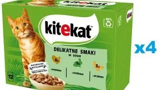 KITEKAT Delicate Flavours Pachet plicuri pentru pisica, curcan, iepure, pasare in sos  48x85 g