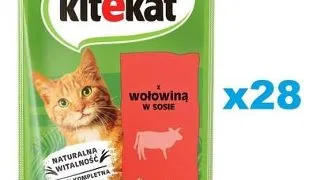 KITEKAT Plicuri hrana pisici adulyte, cu vita in sos 28x85 g