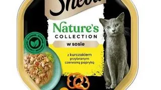 SHEBA Nature's Collection 85 g Mancare umeda pisica adulta, cu pui si ardei in sos
