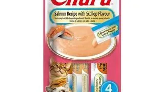 INABA Churu Cat Salmon with Scallop 4x14g recompensa pisici, cu somon si scoici