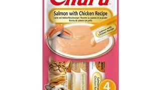 INABA Churu Cat Salmon with Chicken 4x14g gustari cremoase pentru pisici cu somon si pui