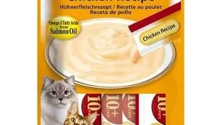 INABA Churu Cat Senior Chicken 4x14g recompensa cremoasa cu aroma de pui pentru pisici mai in varsta