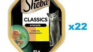 SHEBA Classics 22x85 g tava hrana umeda pisici, rata si pui in terina