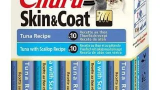 Recompense INABA Churu Cat Skin Coat 20x14g ton, ton si ton si scoici pentru pisici