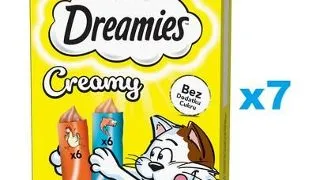 DREAMIES Creamy MEGA PACK pui si somon 84x10 g snack cremos pentru pisici
