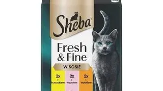 Plicuri hrana SHEBA Fresh &amp; Fine 6x50 g in sos cu pui, cu somon, curcan