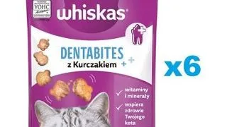 WHISKAS Dentabites 6x40 g gustare dentara pisici adulte, cu pui